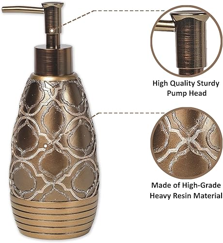 Miniatura 2 de Zahari Home Juego de dispensador de jabón elegante de husillo, diseño moderno de impresión para cocina y baño, bomba de loción, jabón para platos,