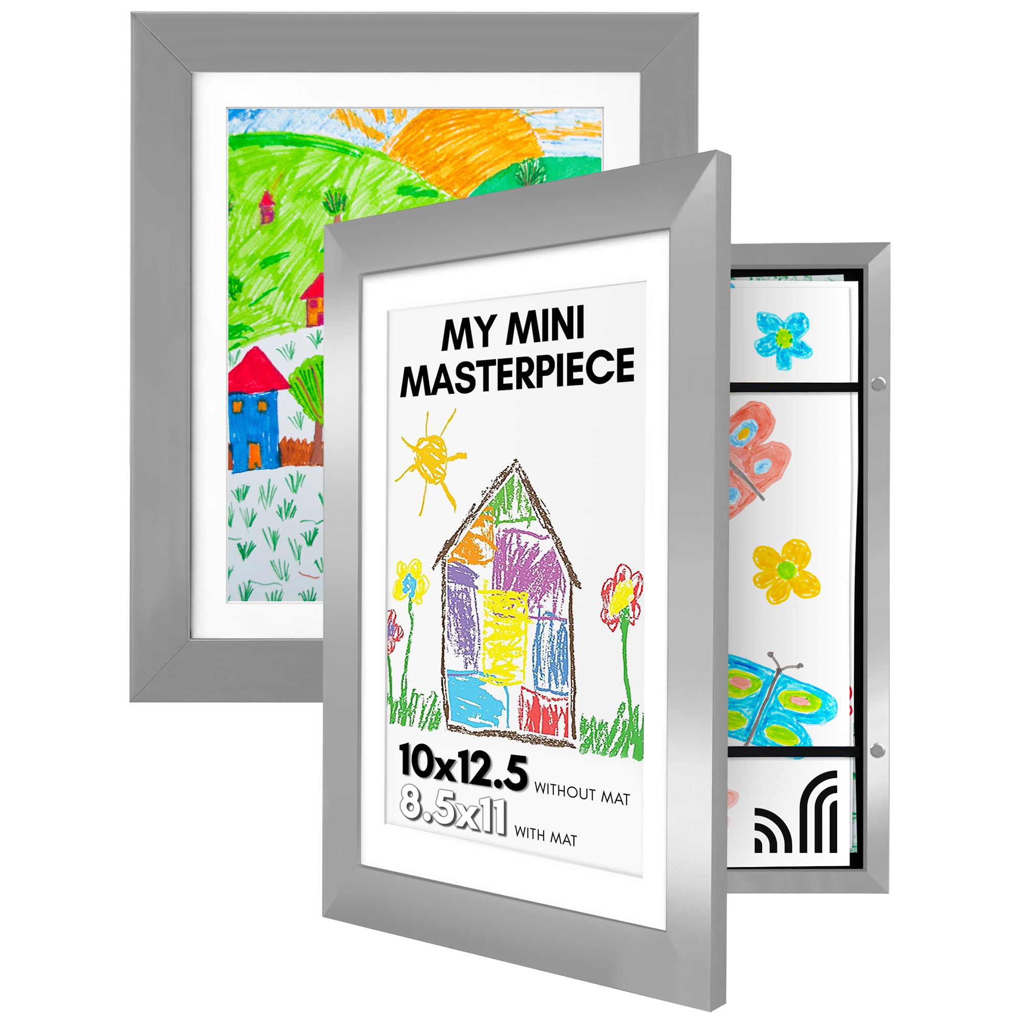 Americanflat 8.5x11 Changeable Kids Art Frame 2-Pack - Silver