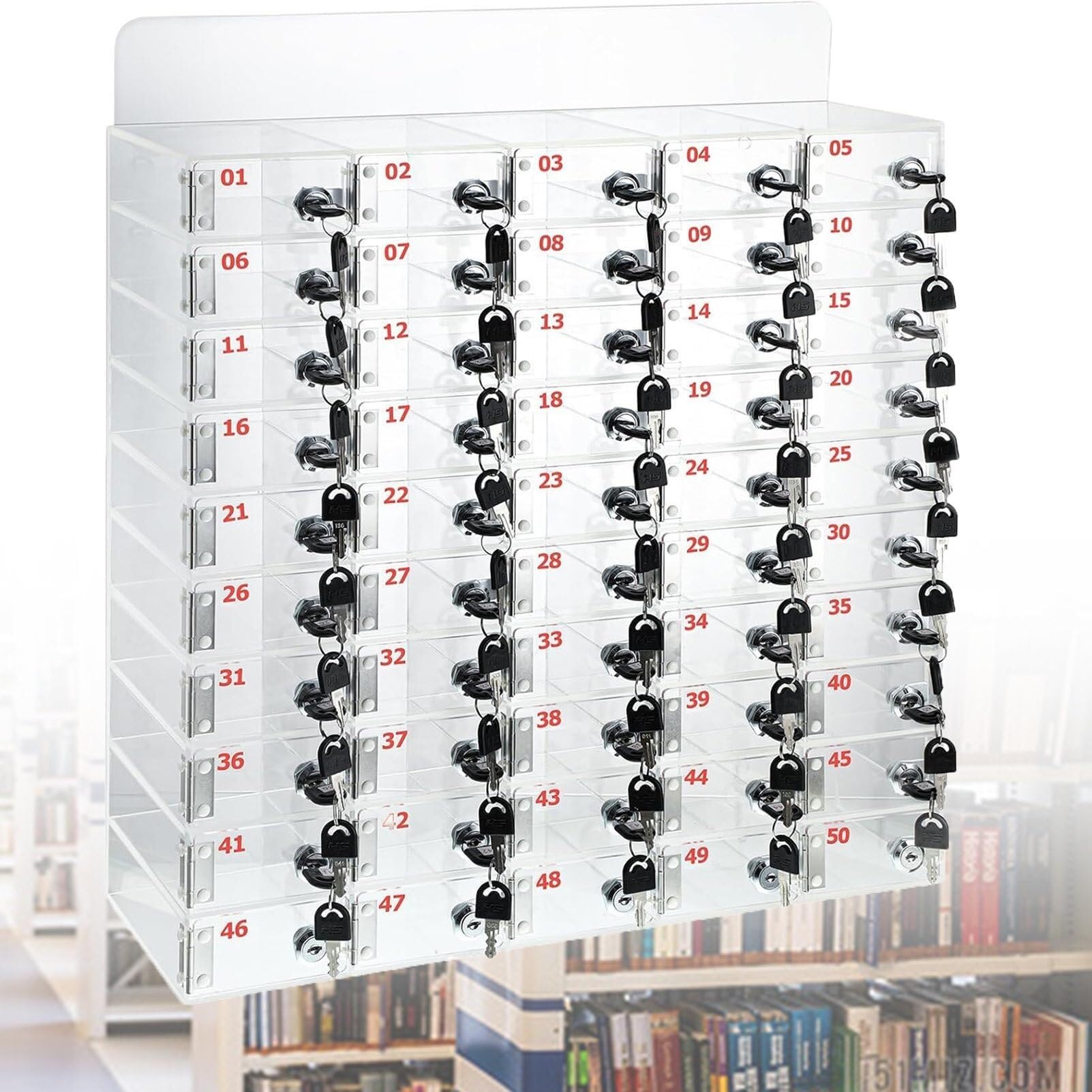 Organizzatore per Telefono Cellulare da Parete, Armadietto per Telefono Cellulare, Armadietto in Acrilico per Riporre Il Telefono Cellulare, per Ufficio, Scuola E Fabbric（50Slots）