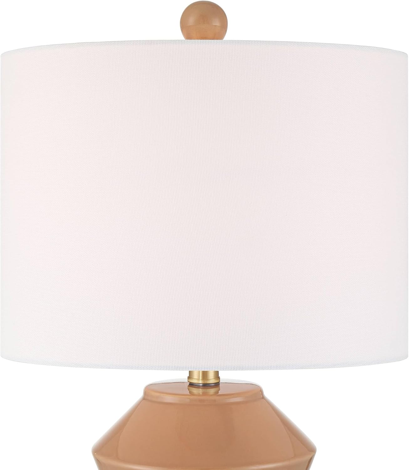 360 Lighting Tatum 22 1/4" High Small Geometric Mid Century Modern Accent 3-Way Table Lamp Red Clay Glaze Finish Ceramic Single Fabric White Shade Living Room Bedroom Bedside Nightstand House Office