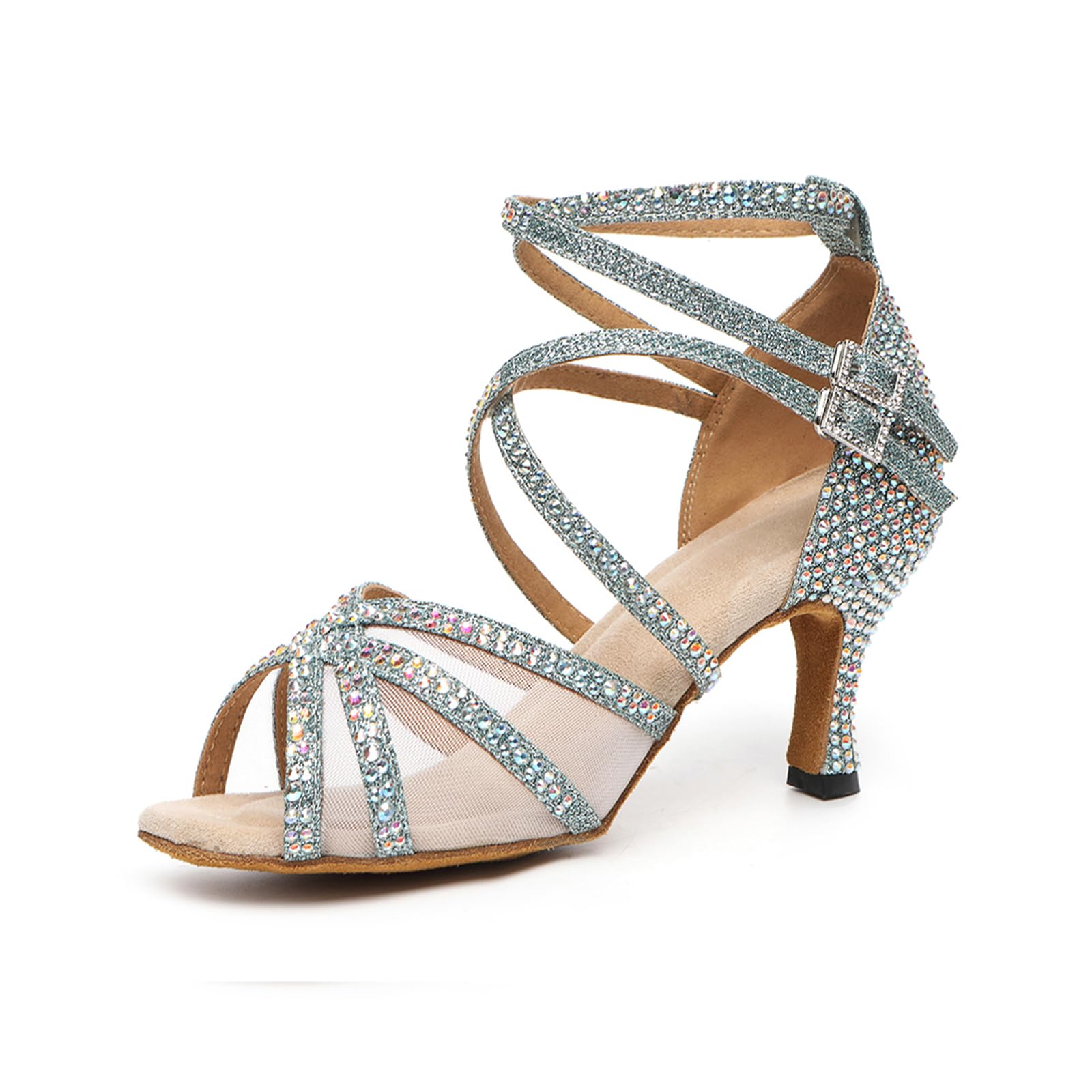 Scarpe Da Ballo Latino Con Paillettes SWDZM - Professionali Per Salsa, Tango, Eleganti E Confortevoli - Foto 4