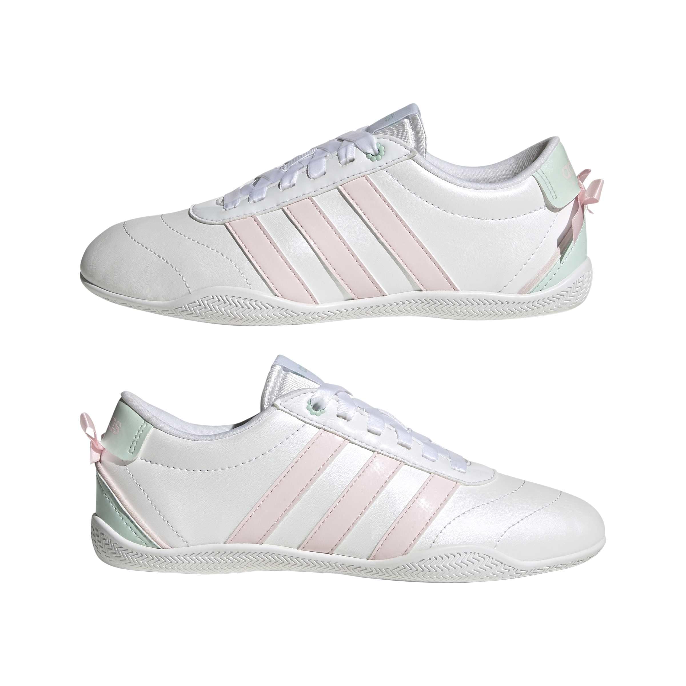 adidas Unisex - Bambini e Ragazzi Grand Court Lo Girls Junior Shoes, Ftwr White/Distilled Pink/Halo Mint, 36 EU