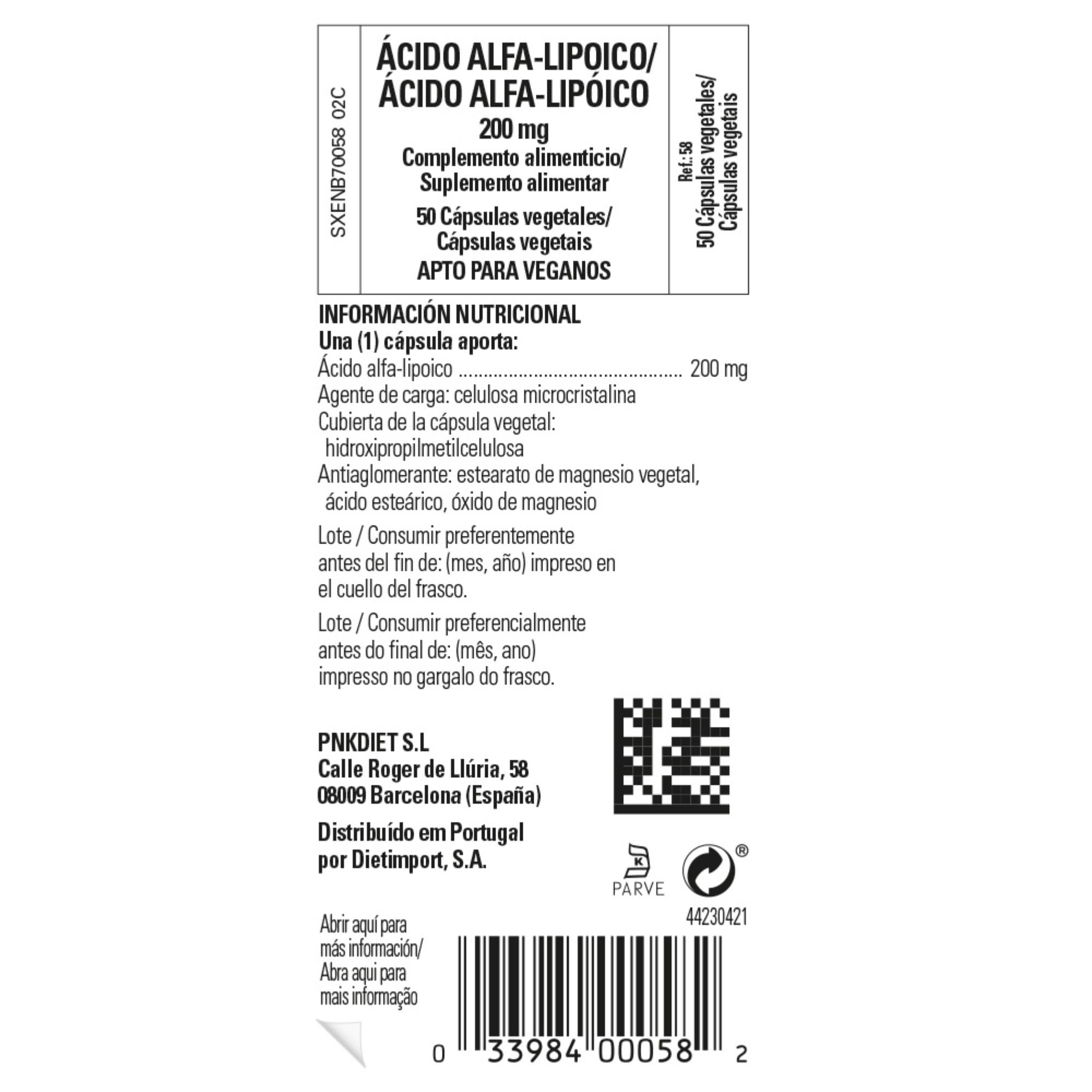 Solgar | Ácido Alfa-Lipoico 200 mg | 50 Cápsulas vegetales