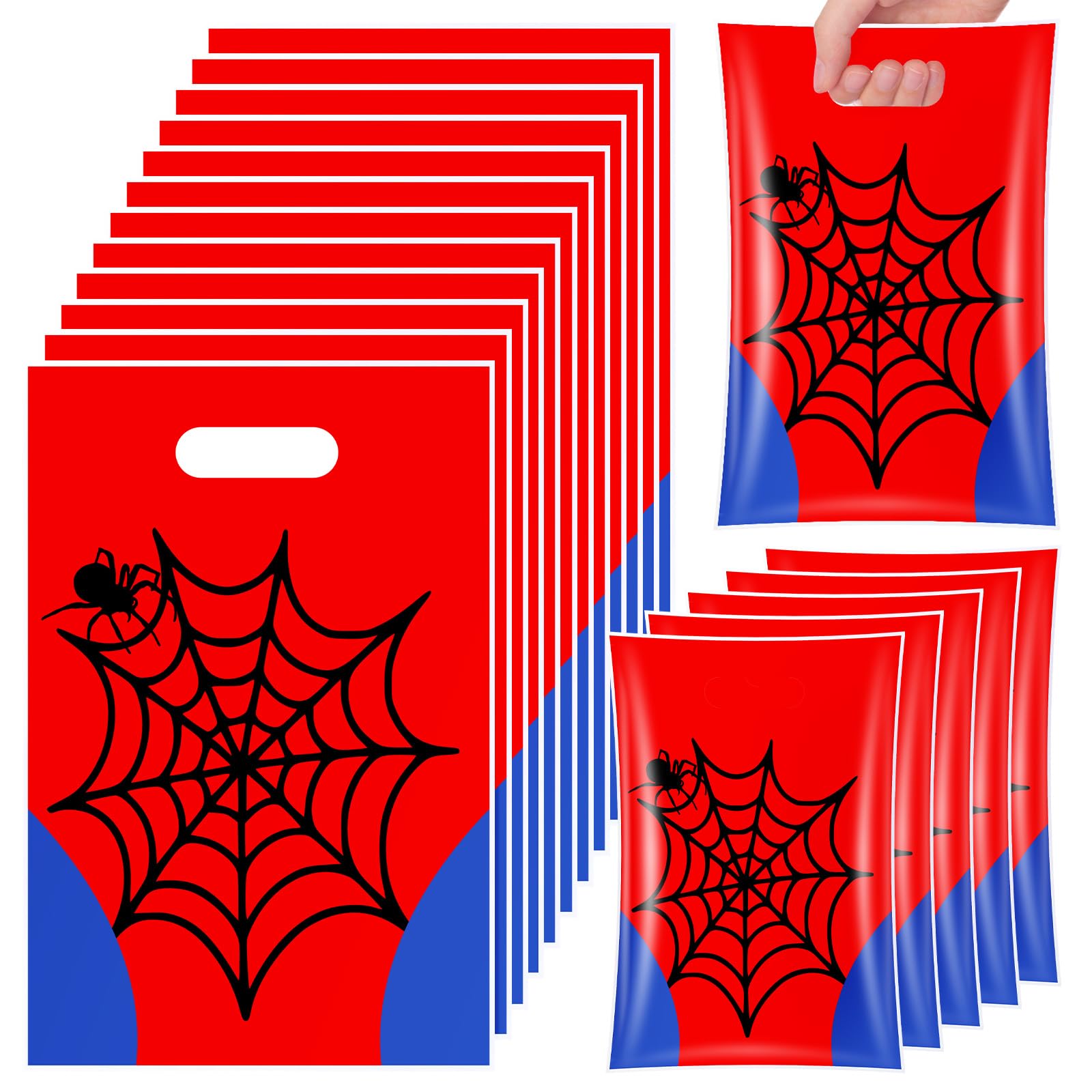 Eccliy 30 Pcs Spider Goodie Bags with Handles for Birthday Theme Party