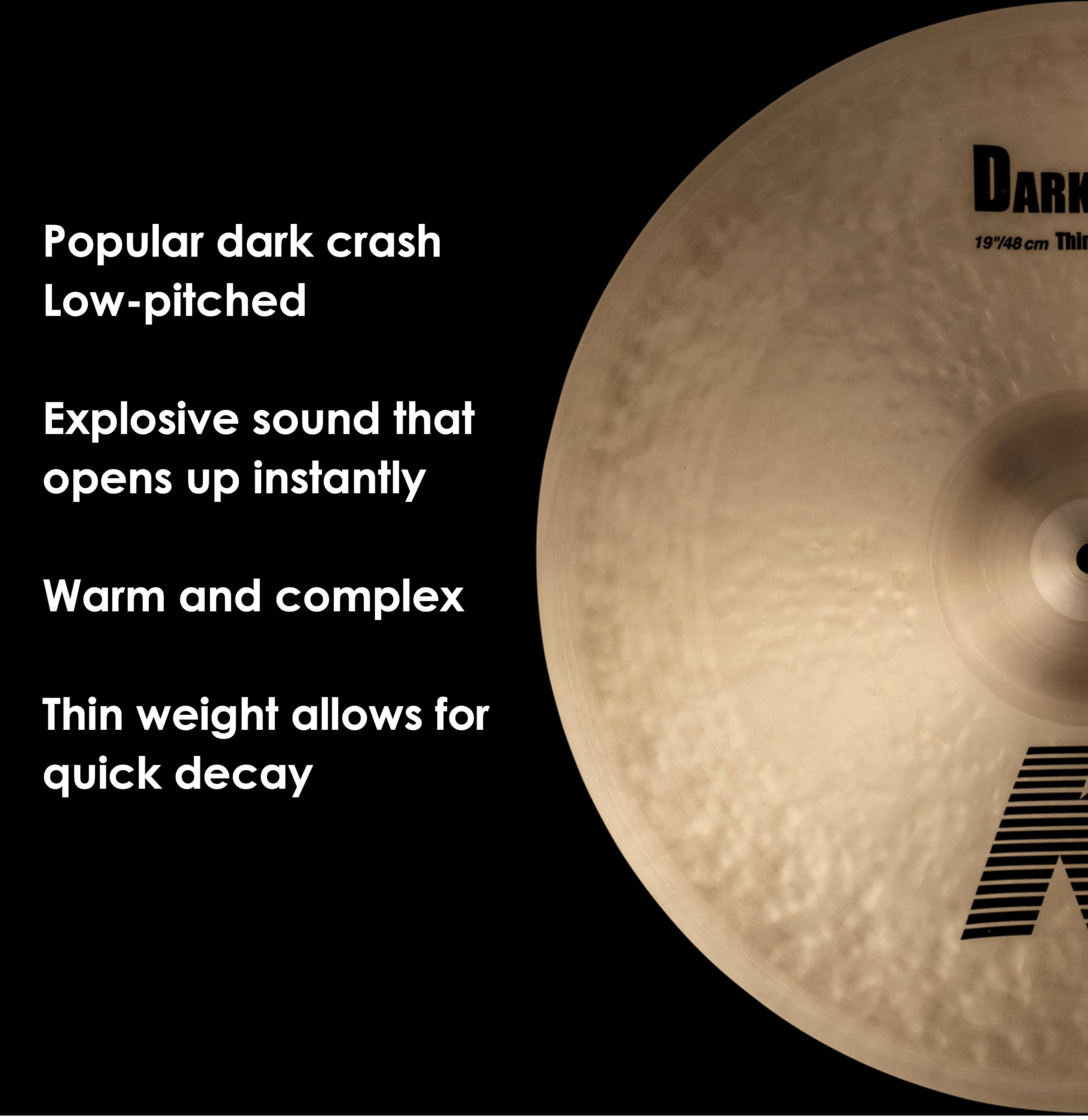 Zildjian K' Dark Crash Thin 19", Traditional Finish - Talerz crash