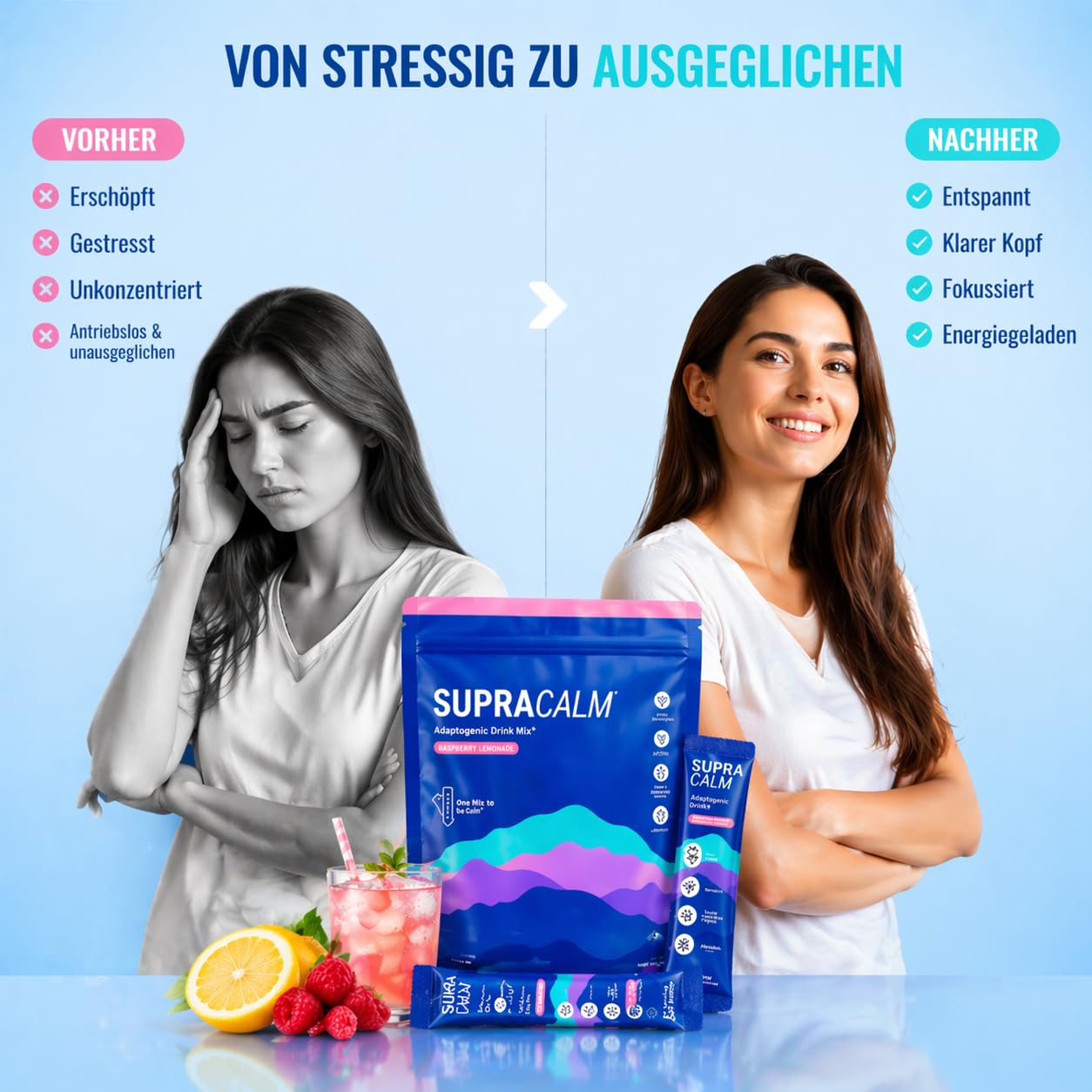 Jello 𝗖𝗼𝗿𝘁𝗶𝘀𝗼𝗹 𝗖𝗼𝗰𝗸𝘁𝗮𝗶𝗹 𝗣𝘂𝗹𝘃𝗲𝗿,2026 Cortisol Senken Pulver zum Abnehmen, 20 Stück Supercalm Cortisol Pulvers, Konzentration, schlafen, Entspannt Bleiben & Stress Reduzieren