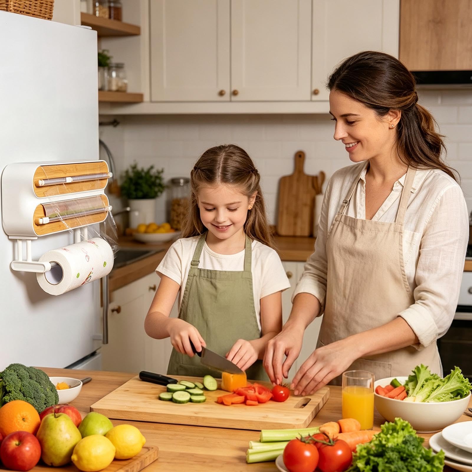 Distributeur de Film Alimentaire Support Magnétique pour Rouleau de Cuisine