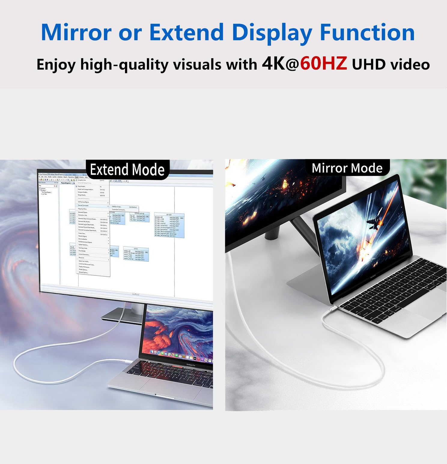 Adapter USB-C na HDMI z certyfikatem Apple MFi 4K @ 60 Hz do iPhone 15 MacBook Pro Air iPad Pro, HDMI 2.0 Digital AV kabel typu C, kompatybilny z Samsung Galaxy S24/S23, Pixelbook, XPS