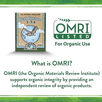 Down To Earth All Natural Fertilizers Organic Bat Guano - High Nitrogen Plant Food for Vegetative Growth 7-3-1, 10 Lb