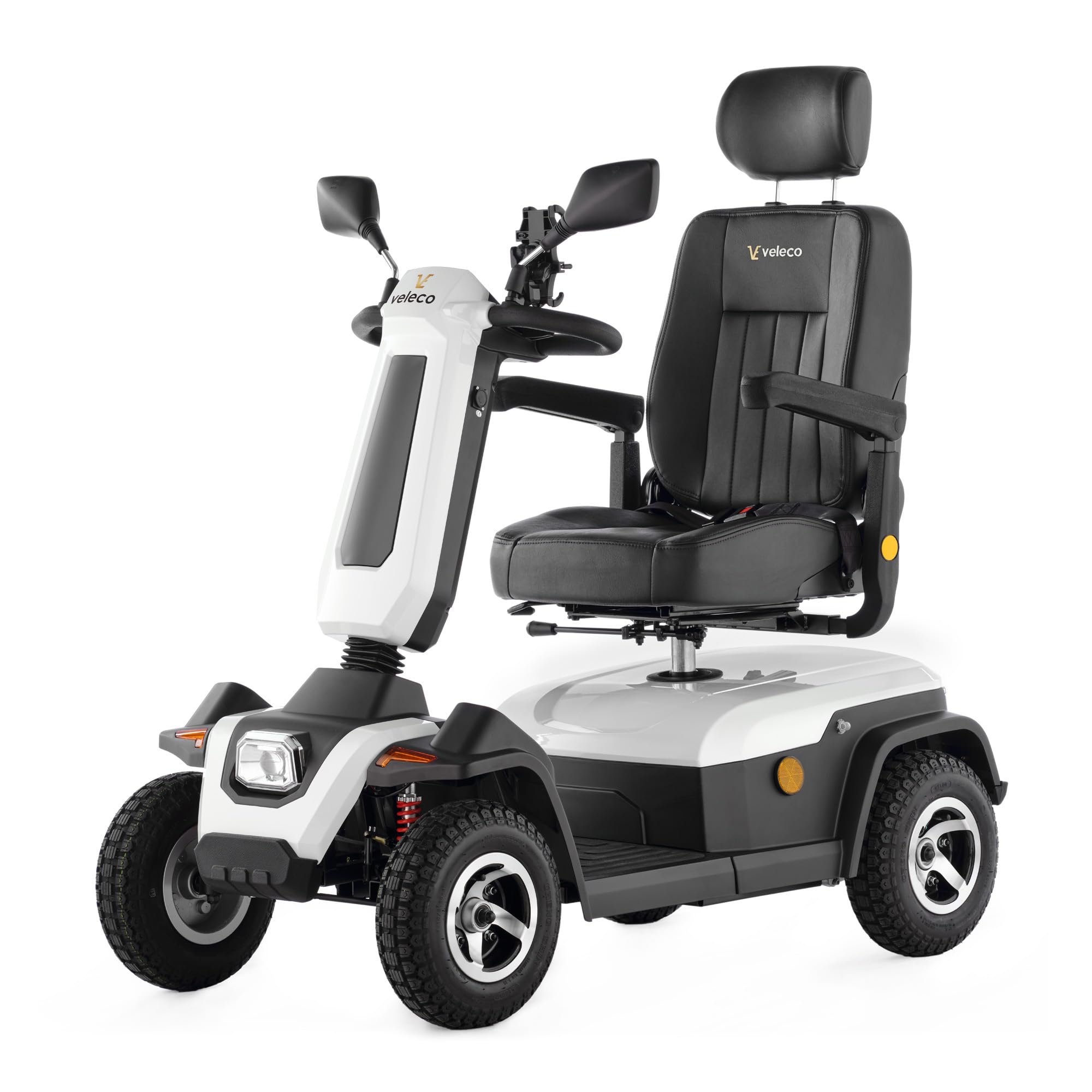 Veleco SHARPY Cómodo dispositivo de movilidad con asiento giratorio tipo capitán (BLANCO)
