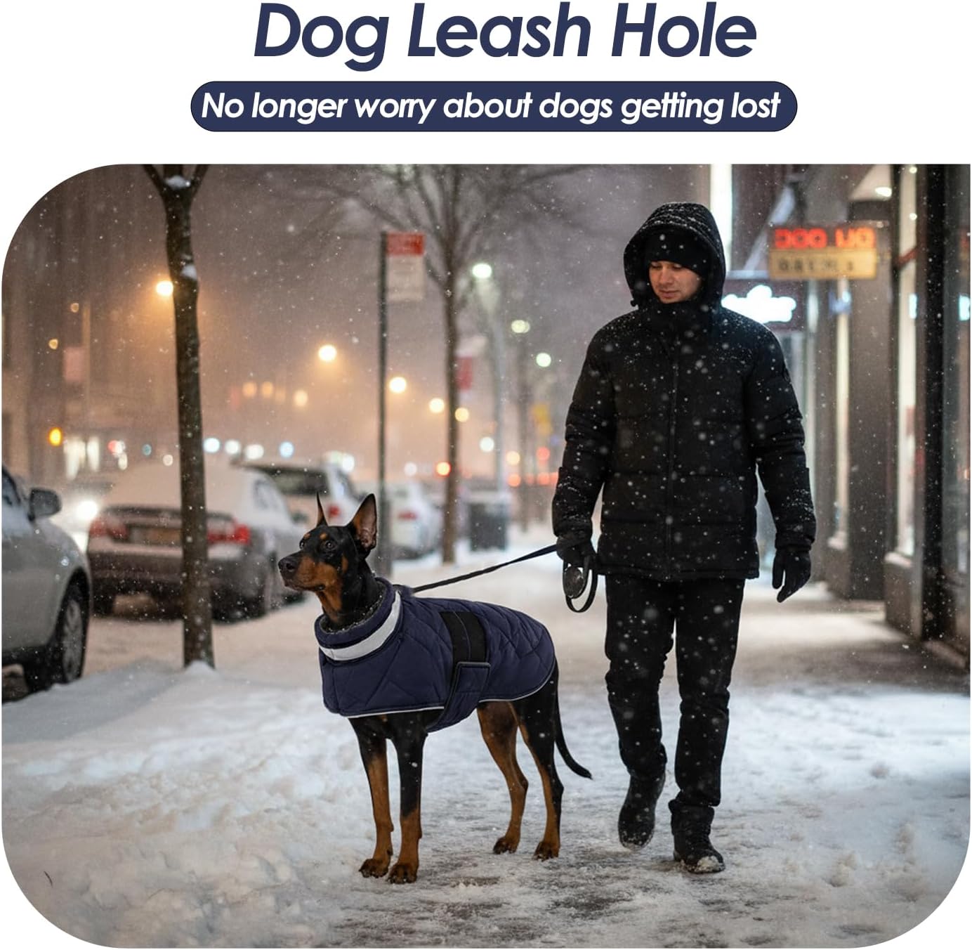 KAMA BRIDAL Dog Winter Coat Warm Padded Puppy Jacket Windproof Water Resistant Clothes for Small Medium Large Pets Christmas Sweater Outfit Vest(DarkBlue, XS) - Image 9