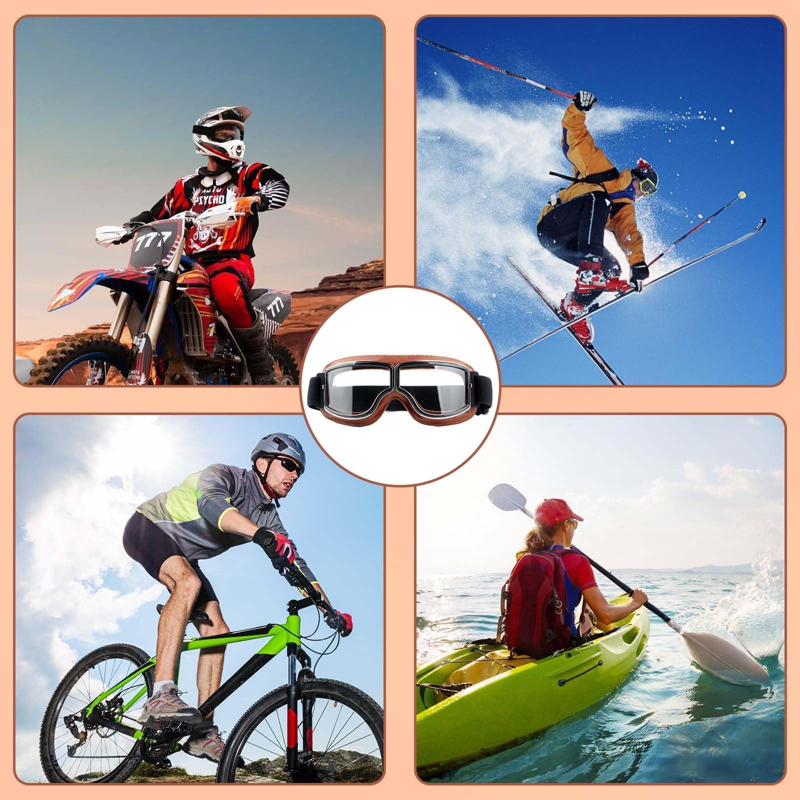 Mountainbike Brille,Winddichte Motorradbrille,Vielseitige Motorradbrillen,Retro Radbrille,Motorrad brillen,Helmbrille,Retro-Fahrradbrille,Motorradbrille,Motorradbrillen,Fliegerbrille