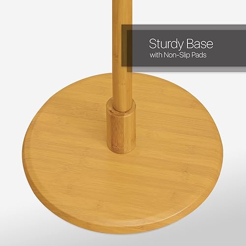 Miniatura 6 de Magshion Soporte independiente para colgar árboles, 8 ganchos, perchero para ropa, organizador para abrigos, bolsos y bufandas (natural)