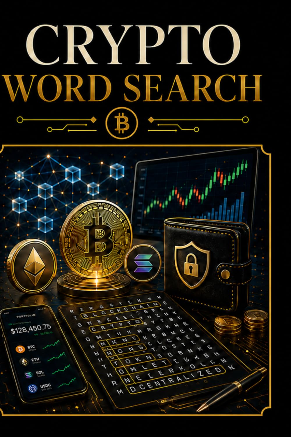 CRYPTO WORD SEARCH: 6x9 Inches, 120 Pages | 60 word search Puzzles | Solutions Included|