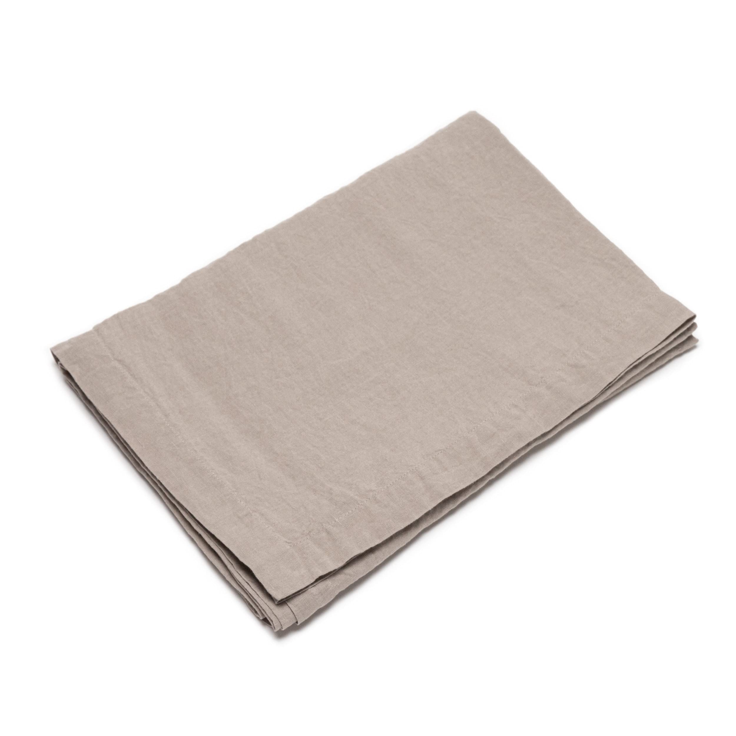 Nappe lin délavé 170x250 grande taille taupe aloe green lot de 10 pièces de linge de table