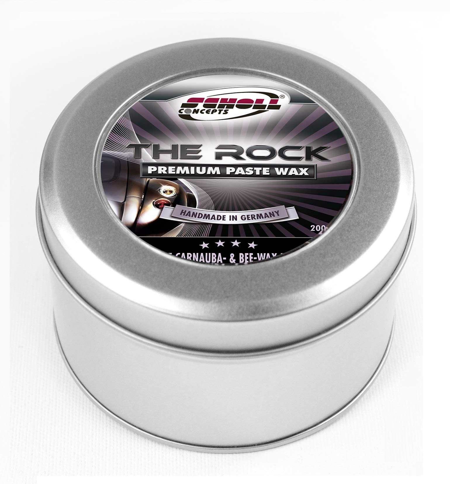 The Rock | 200ml | Premium Carnauba-Wachs | Lotus-Effekt | Handgefertigt in Remseck, Germany | 40g Carnauba-Wachs pro Dose