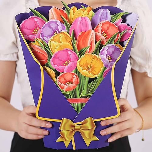 DUGUTUL Tarjeta de felicitación 3D hecha a mano tarjetas de feliz cumpleaños tarjeta de aniversario con sobres y etiqueta de mensaje para Año Nuevo