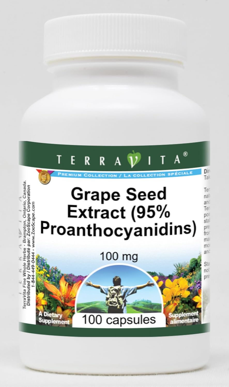 Grape Seed Extract (95% Proanthocyanidins) - 100 mg (100 Capsules, ZIN: 514845)
