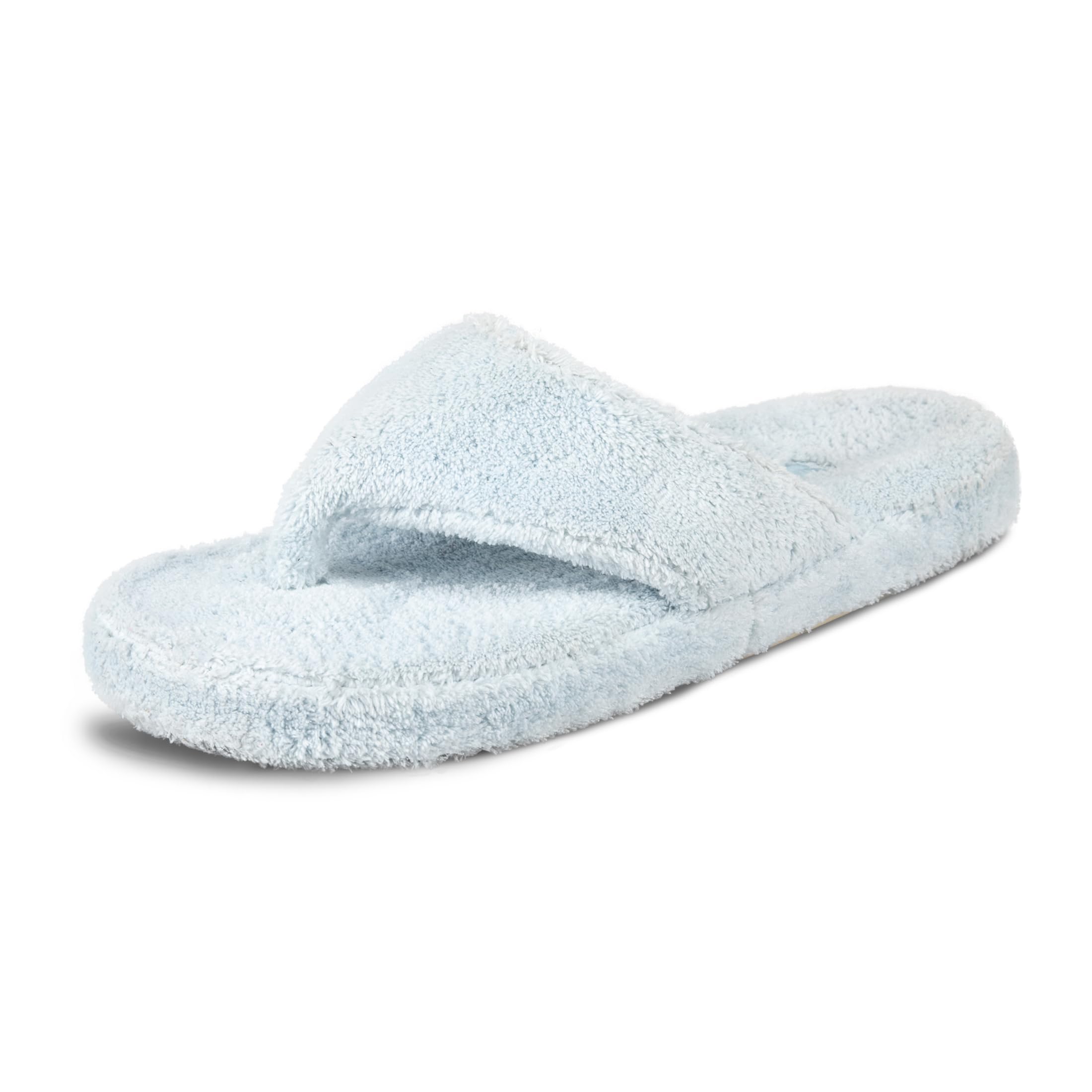 AcornWomen's Spa Thong Slippers with Cloud Contour Comfort - Arch Support and Plush Fluffy Terry Lining, Perfect for Beach, Camping, Poolside, or Bathroom Wear