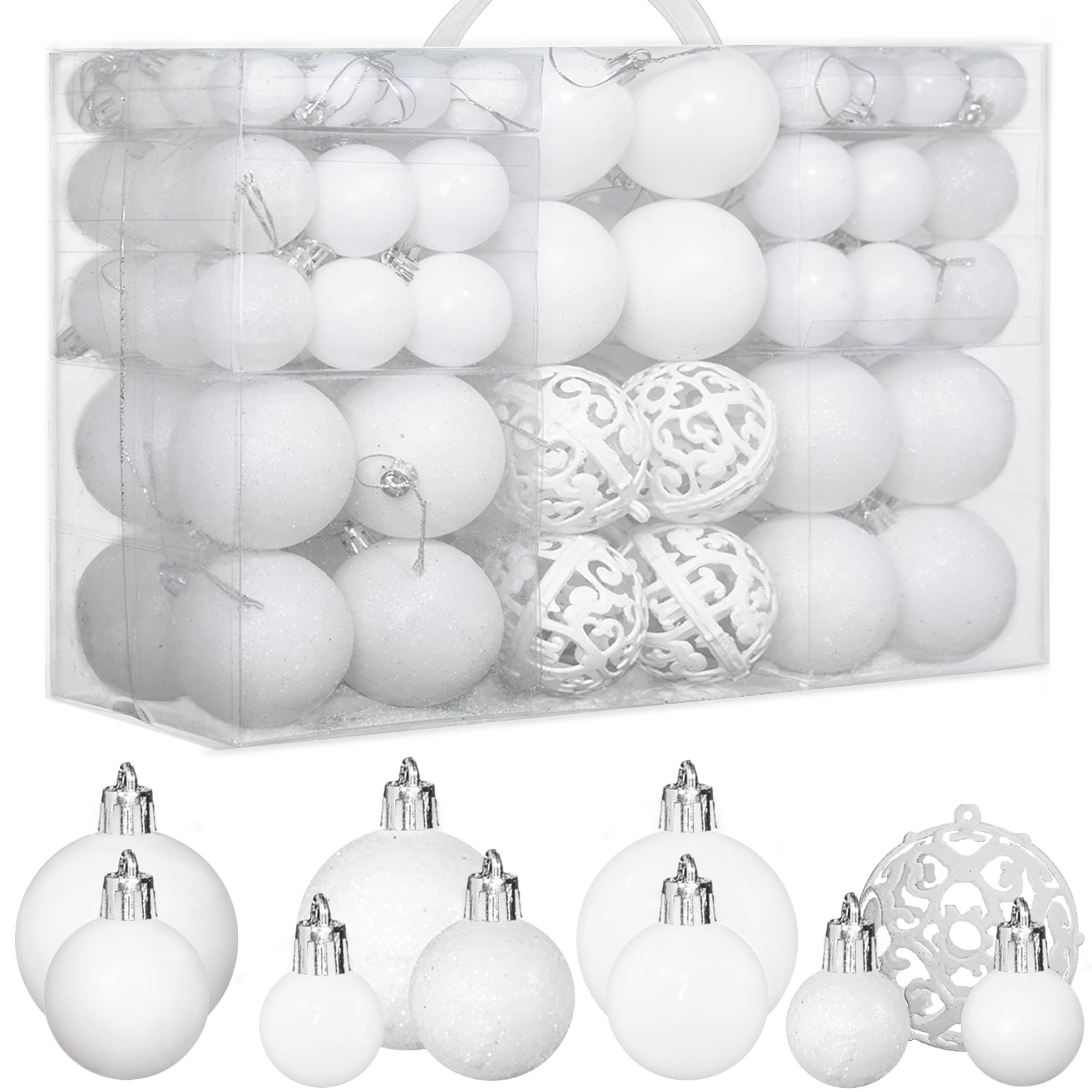 ZFYQ 100Pcs Christmas Tree Baubles, Hanging Baubles 3/4/6 cm