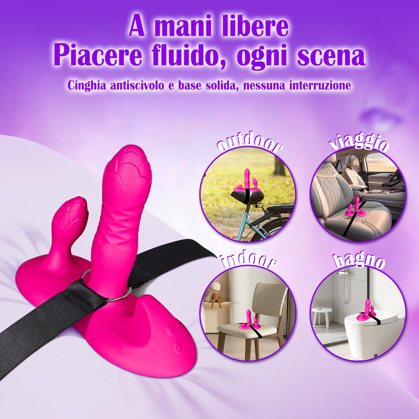 Vibratore per Donna Professionale 3 in 1 con Telecomando e App, Stimolatore Clitorideo e Punto G, Sex Toys sexytoysys per Coppie, Plug Anale in Silicone, Giochi Erotici per Adulti