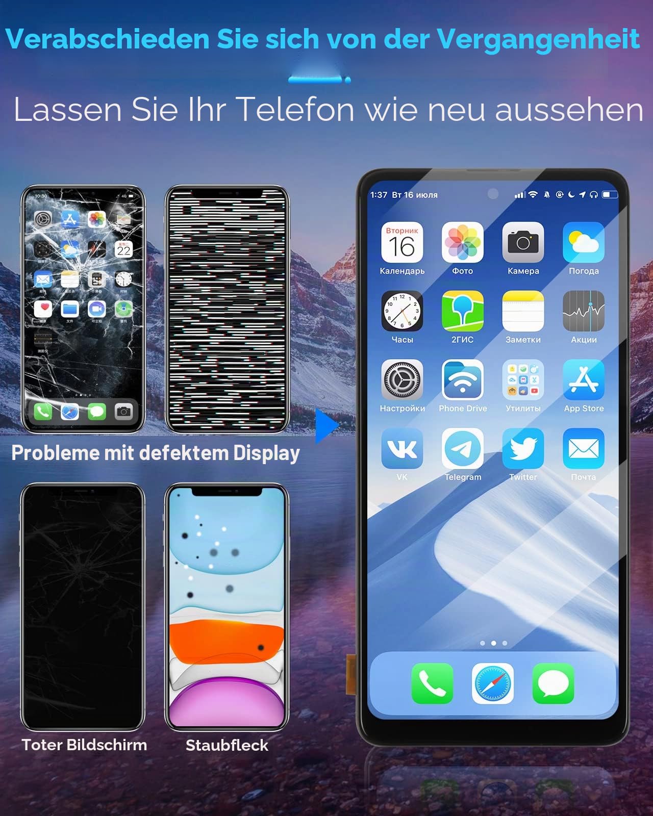 Display für Samsung Galaxy A51 LCD Display für Galaxy A51 LCD Bildschirm A515F SM-A515F/DS Digitizer Assembly Ersatzglas Touchscreen mit Reparaturwerkzeug Set (6,5 Zoll, Schwarz mit Rahmen)