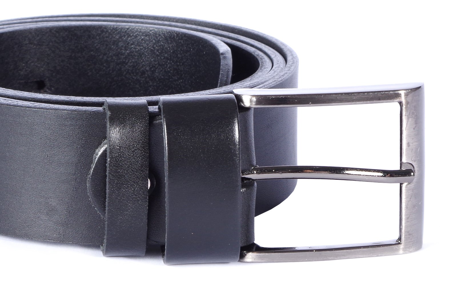 Kabber Leather Belt Men Women Unisex (Black W: 1.18 inch/L: 41.33 inch)