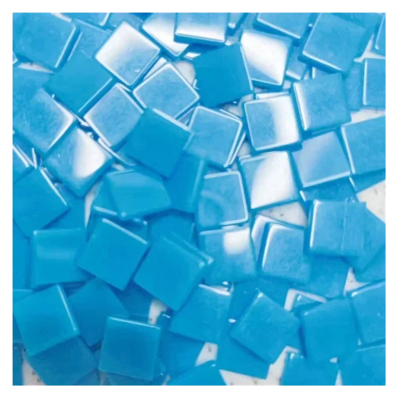 Ekalgretra Blue1 Mosaic Making Supplies 100Pcs 1Cm/0.39In Square Resin Mosaic Tiles 0.2Cm/0.08In Thickness Diy Colorful Crafts Materials(Blue1)