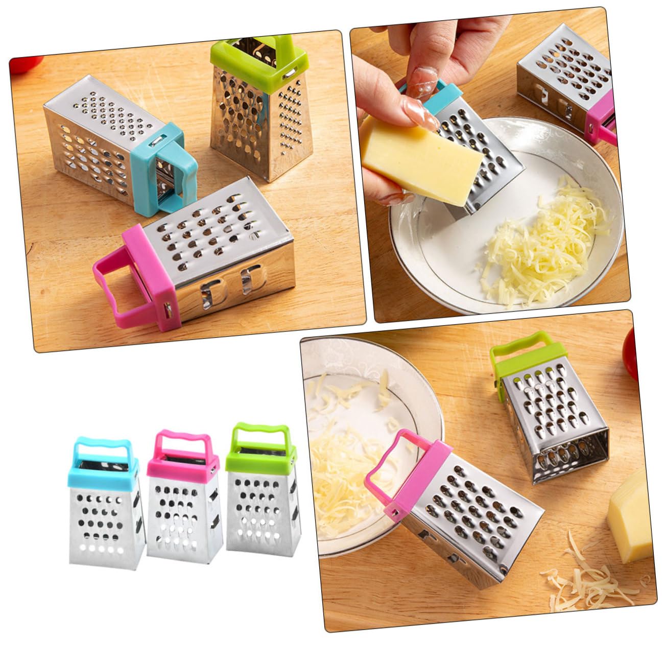 IMIKEYA 5 Sätze Mini Reibe Käsereibe Knoblauch Mehrzweck Käse Gemüse Ingwer Karotten Küchenbedarf Multifunktions Edelstahl 6 Stück * 5