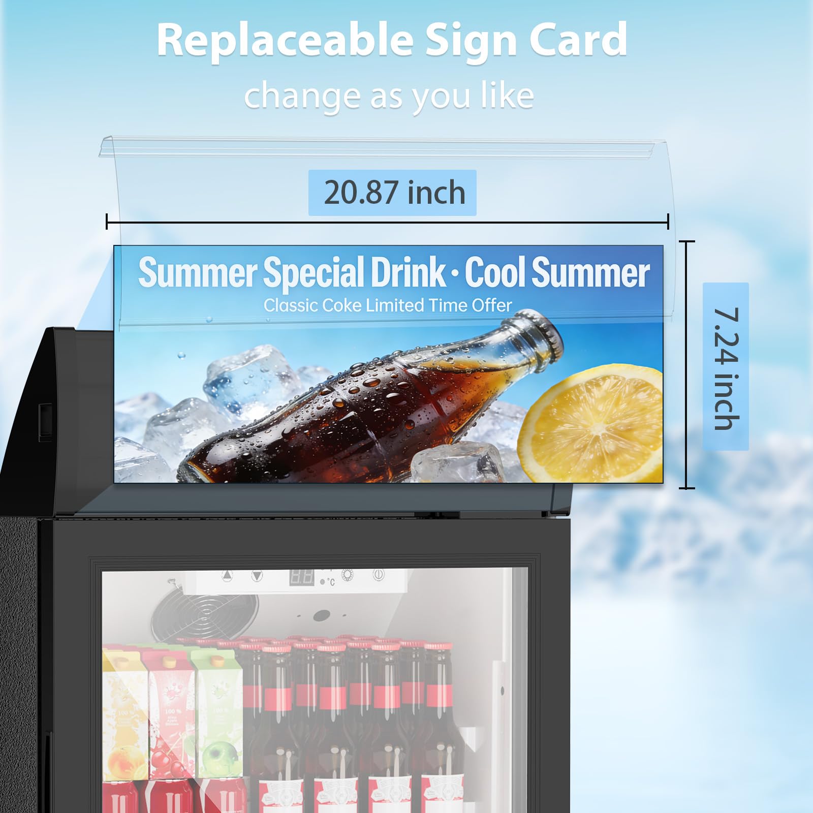 Cowsar Beverage Refrigerator Cooler, Freestanding 145 Can Beverage Refrigerator With Smart Temperature Control，6 Cu Ft Quiet Fridge With Lightbox For Bar, Office, Restaurant Or Home, Black on Fridge.com - View 3