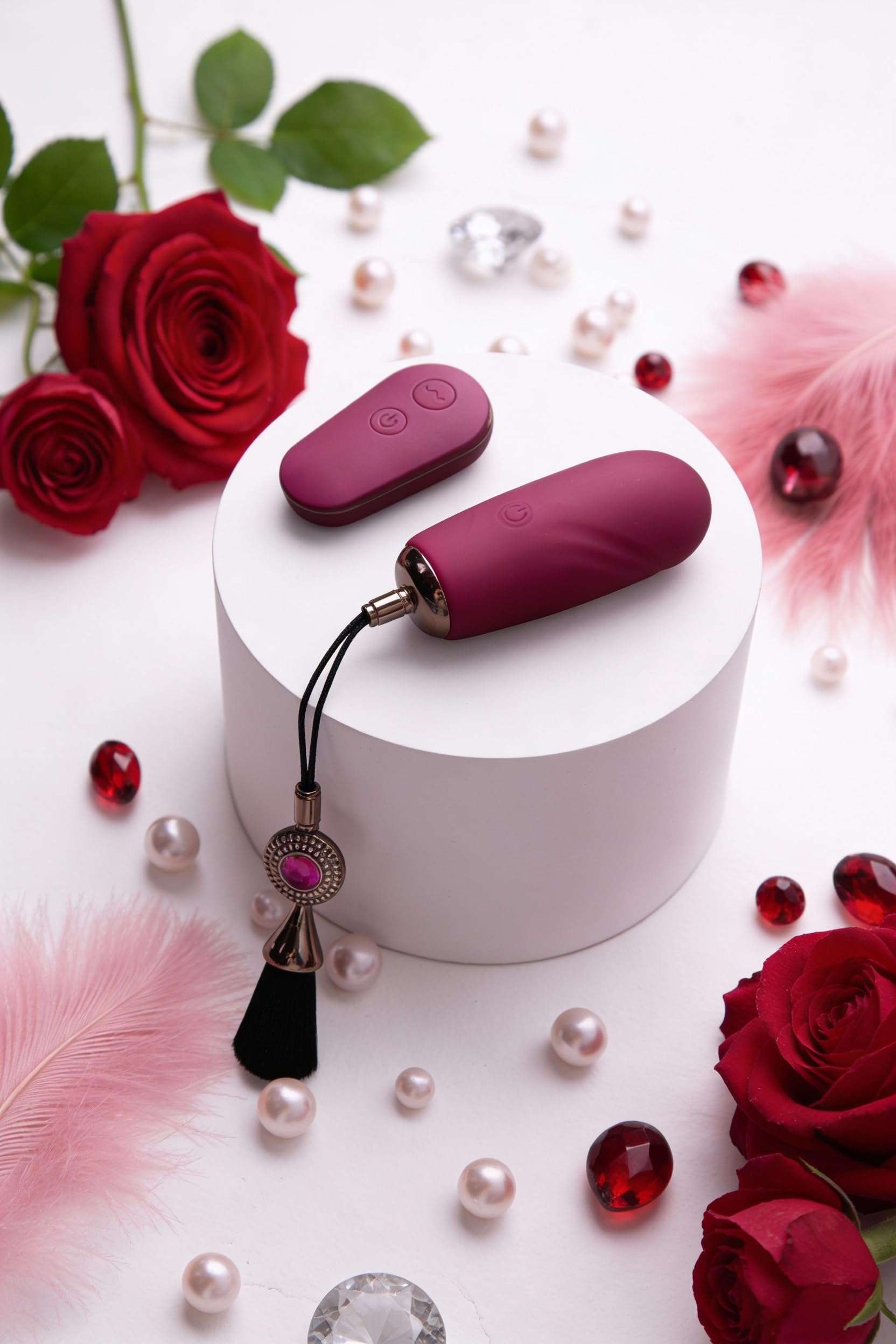 Le Rubis – Œuf Vibrant Femme à Distance | Vibro Télécommande | 12 Modes & Fonction Chauffante | Silicone Médical Étanche | Unlimited Pleasure Secret