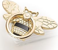 Vista 11 de Allengel Bee Phone Ring Holder Finger Kickstand with Crystal, Cute Phone Ring Grip Holder for iPhone or Smartphone Cases, Gold Purple