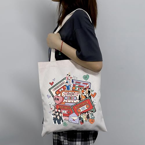 Miniatura 5 de K-POP Bolsa de compras de viaje de música Kpop Album Lover Bolsa reutilizable Corea del Sur Star Team Fans Regalo