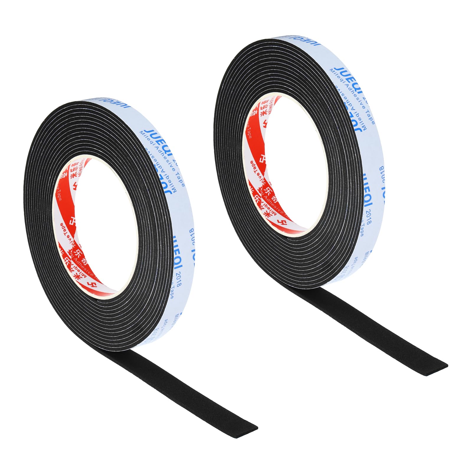 PATIKIL 5/8"W x 5/64"T x 16.4Ft EVA Single Sided Foam Tape, 2Pcs Multipurpose Sealing Strip Foam Waterproof Weather Stripping Foam Sealing Foam Strips