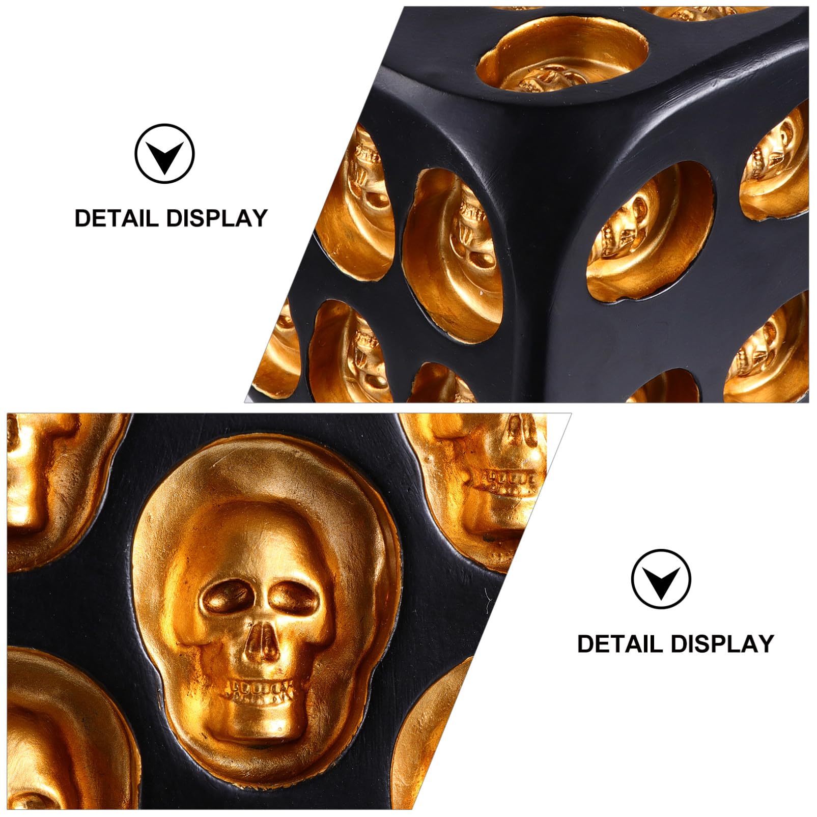 Toddmomy Jouet de Dés de Crâne 10, 5cm en Résine Noire, Ambiance Halloween | Décoration de Fête, Modèle Créatif pour Soirée et Carnaval, Objet Ornemental au Style Unique