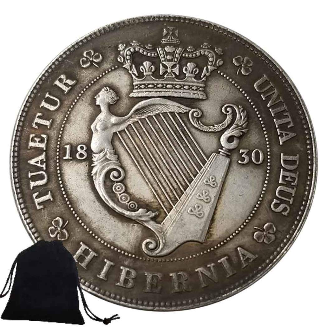 Jearls 1830 Great United Kingdom Old Coin - British Crown George IV Welsh Old Coins - Commemorative Nickel Coins - Carved Art for Friends+KaiKBax gift Bag Favorite gift