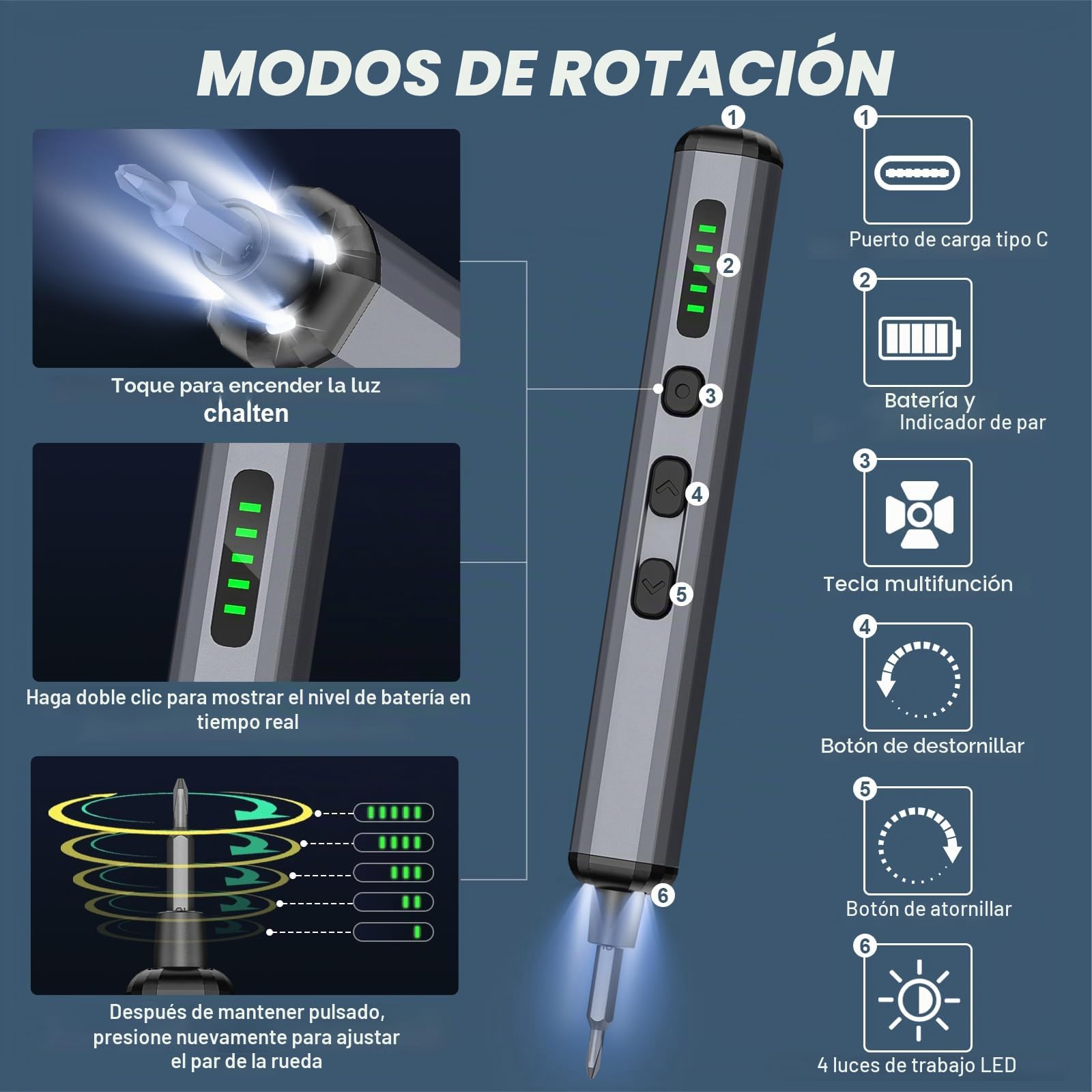 Juego de mini destornilladores eléctricos 72 en 1 de precisión, destornillador eléctrico con batería, destornillador eléctrico magnético de 5 marchas, para gafas, reloj, teléfono móvil, reparación de