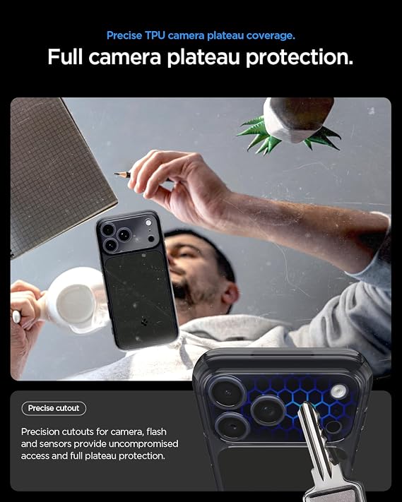 Spigen iPhone 17 Pro ile Uyumlu MagSafe Kılıf Ultra Hybrid T Mag Fit Kamera Kontrol Sararmaya Dayanıklı Siyah Şeffaf Kapak - ACS10078 (Spigen TR Garantili)