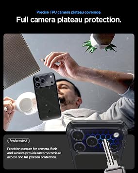 Spigen iPhone 17 Pro ile Uyumlu MagSafe Kılıf Ultra Hybrid T Mag Fit Kamera Kontrol Sararmaya Dayanıklı Siyah Şeffaf Kapak - ACS10078 (Spigen TR Garantili)