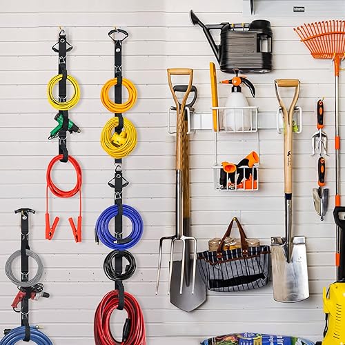 Miniatura 6 de Sistema de almacenamiento organizador de cables de extensión, gestión de cables de extensión resistente con múltiples soportes para cables para