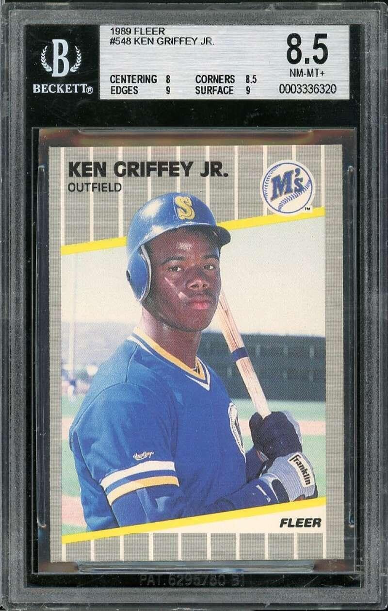 Ken Griffey Jr. Rookie Card 1989 Fleer #548 BGS 8.5 (8 8.5 9 9) - Baseball Slabbed Rookie Cards