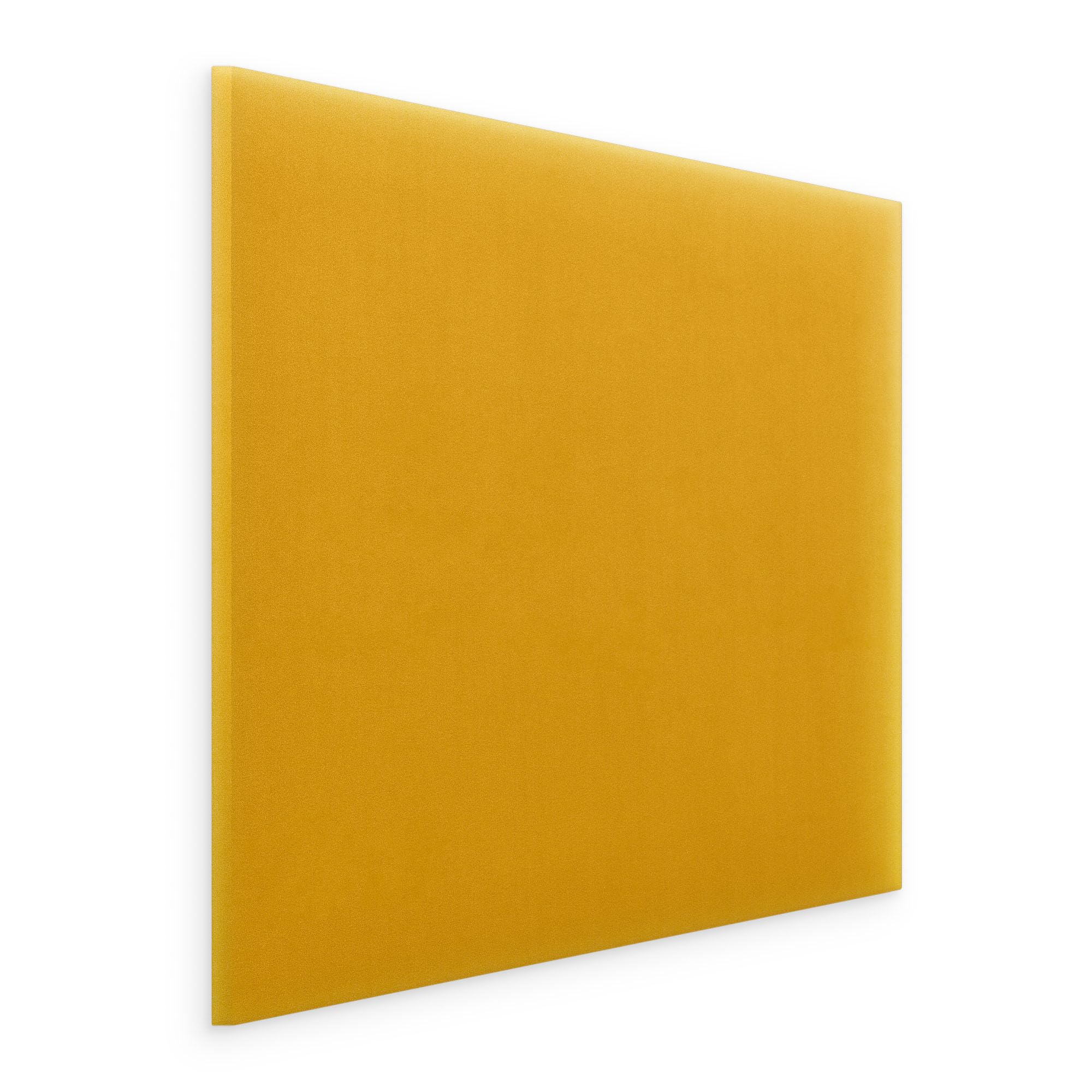 murando - Wall cushion as a headboard for a bed Square Velvet Premium 50x50 cm - Padded wall panel wall decoration for bedroom living room children's room - yellow