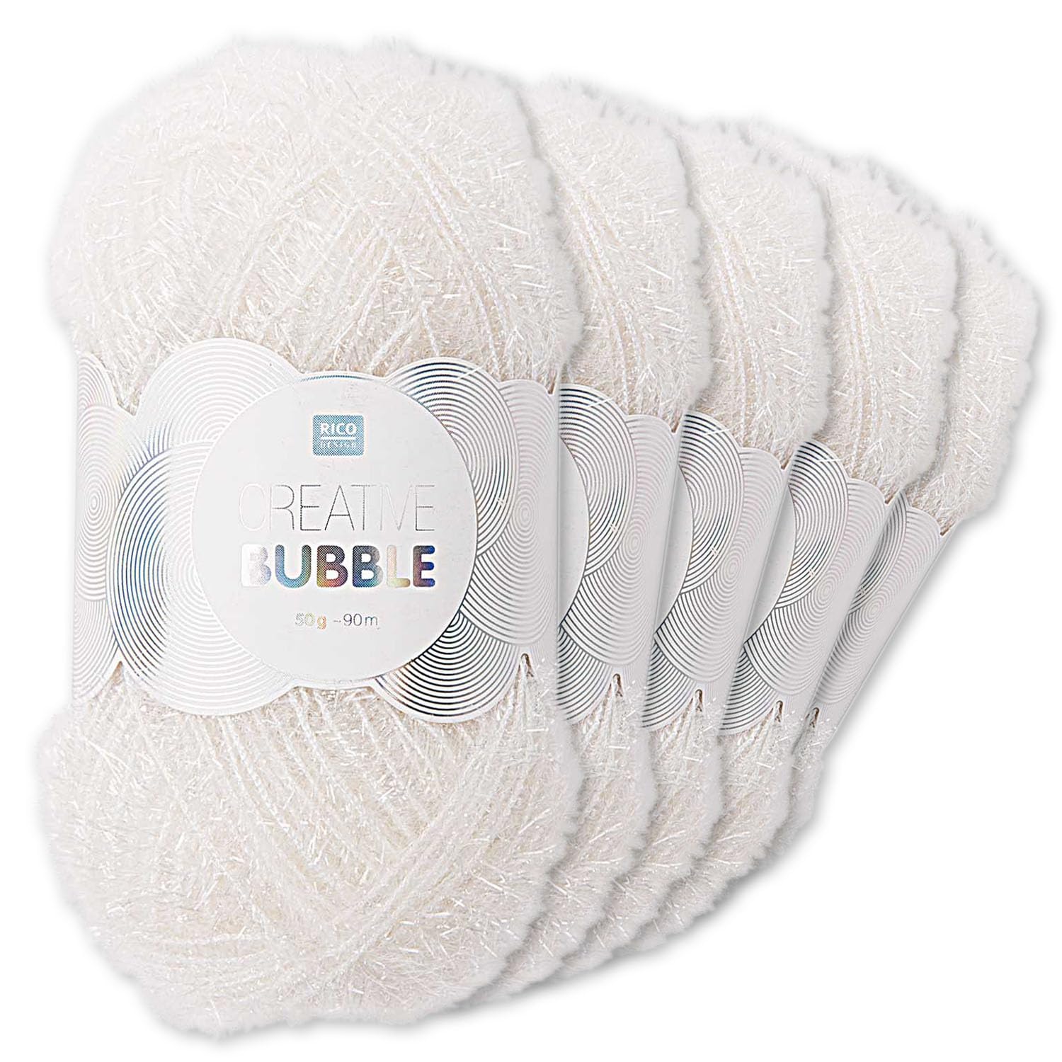 Rico Design Creative Bubble Schwammgarn – 5 X 50 G, Für Spülschwämme & Waschlappen