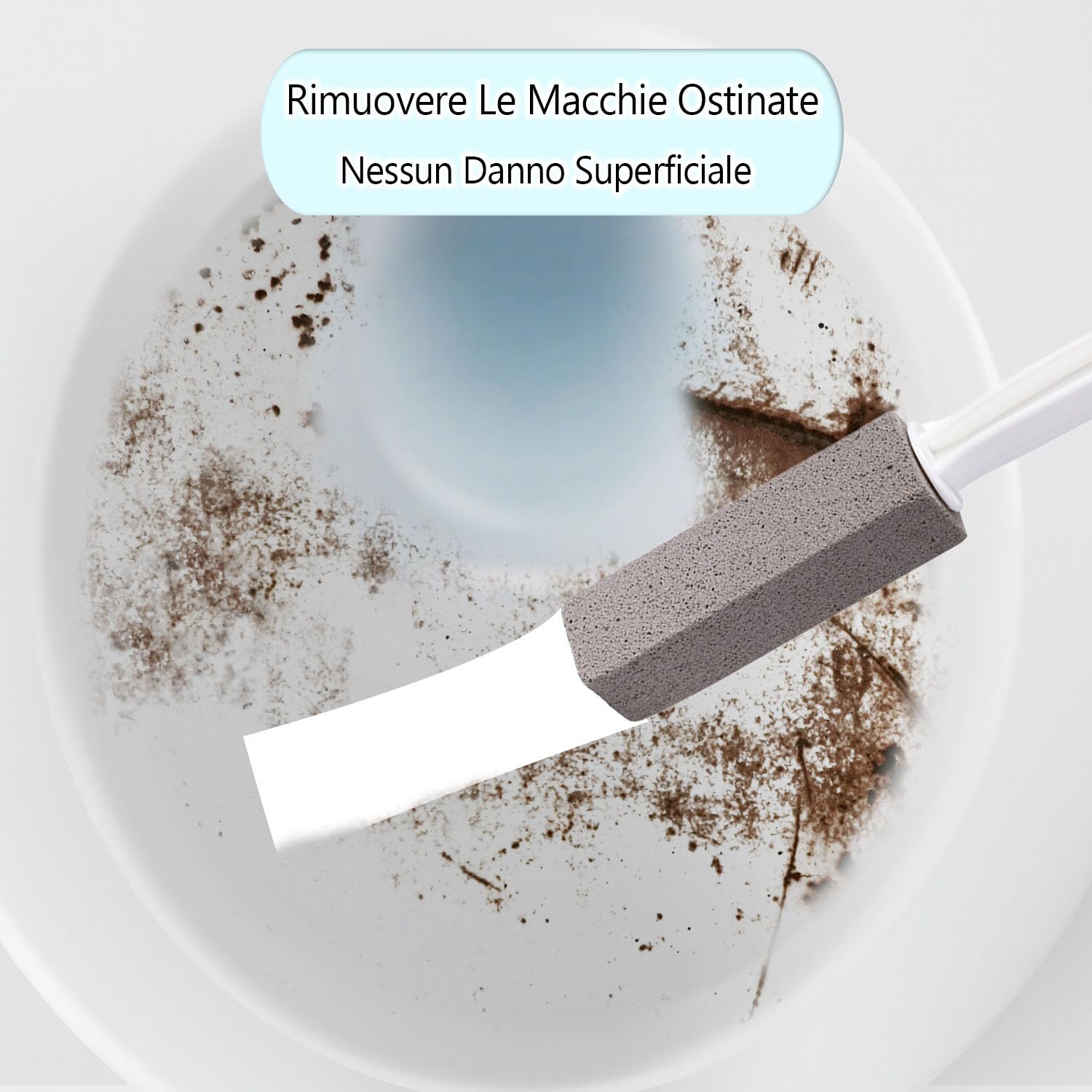 Pietra Pomice per WC, Cleaning Block, Disincrostante Pulente Vetro Espanso, Prodotti Pulizia Casa Bagno, Pulisci Water con Manico e Spazzola per Pulizia Fessure