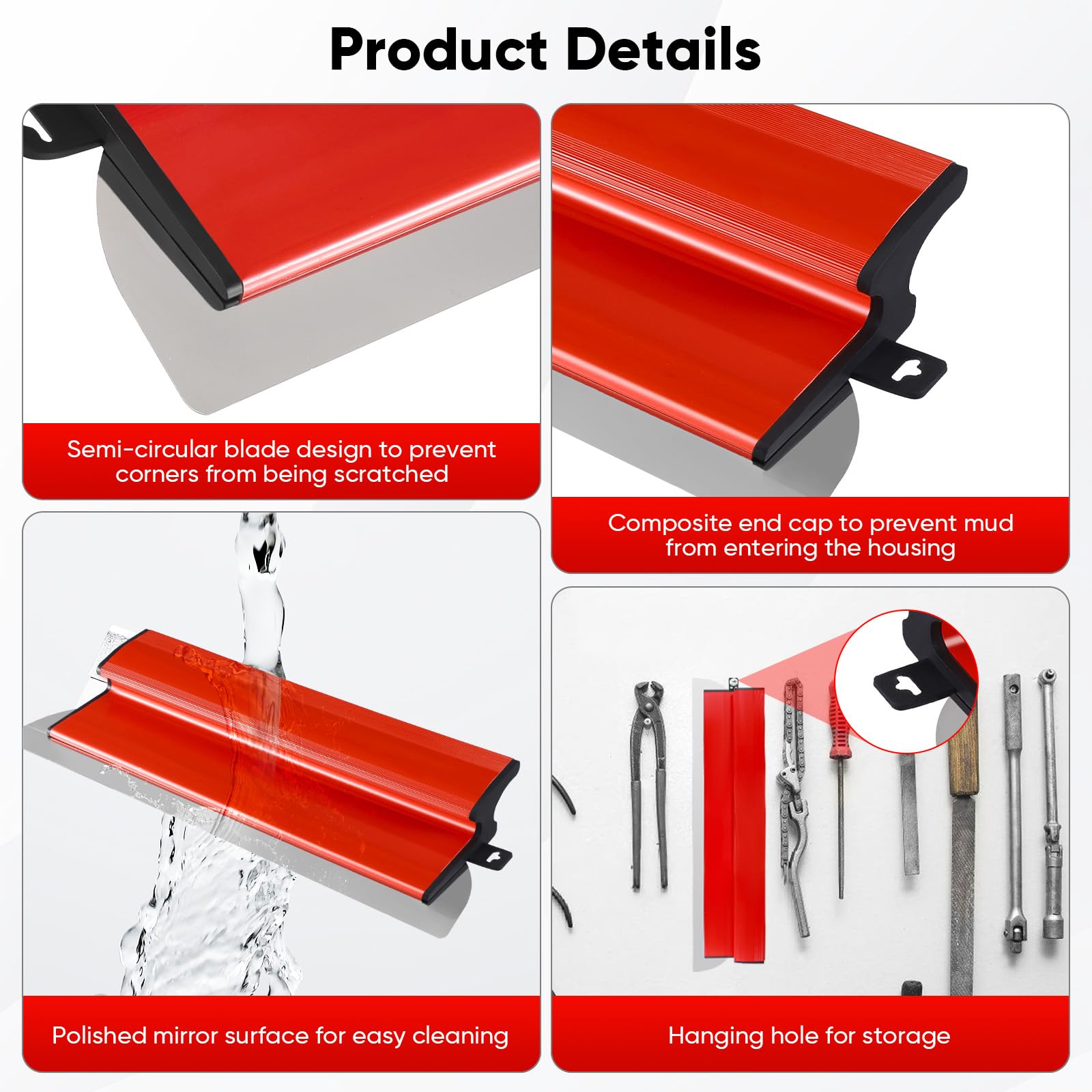 Flächenspachtel Set, Spachtel Werkzeug (25cm+40cm+60cm)1.6 m Teleskopstange mit Adapter, professionelle Trockenbau Skimming Tools zum Glätten von Wand und Decke