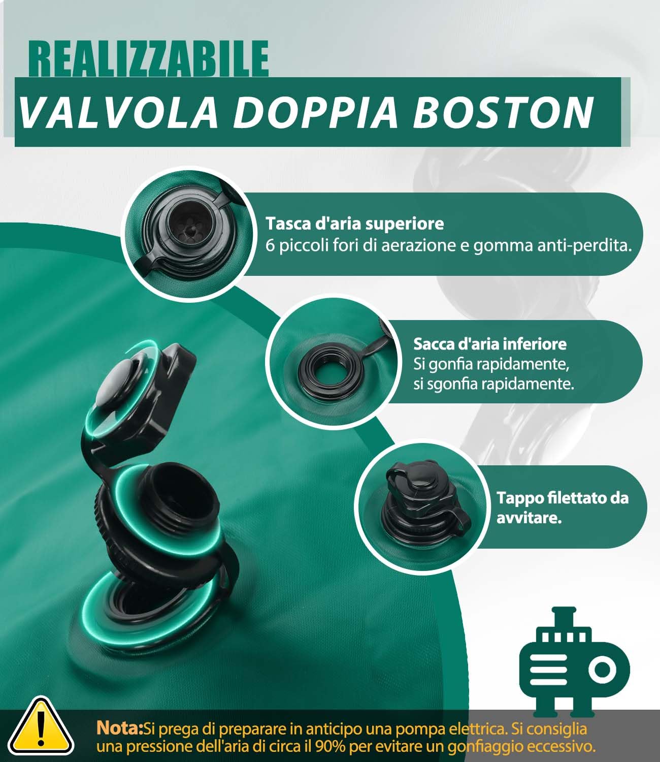 Angooni Cuscino invernale per piscina, ellittico, 210 × 300 cm, XXL, con doppia cucitura per la copertura della piscina, cuscino per l'inverno, con doppia valvola Boston