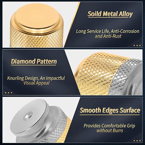 Miniatura 3 de 25 pomos moleteados para gabinetes, tiradores de cajones de cocina, perillas decorativas para armarios y cajones, herrajes moleteados para