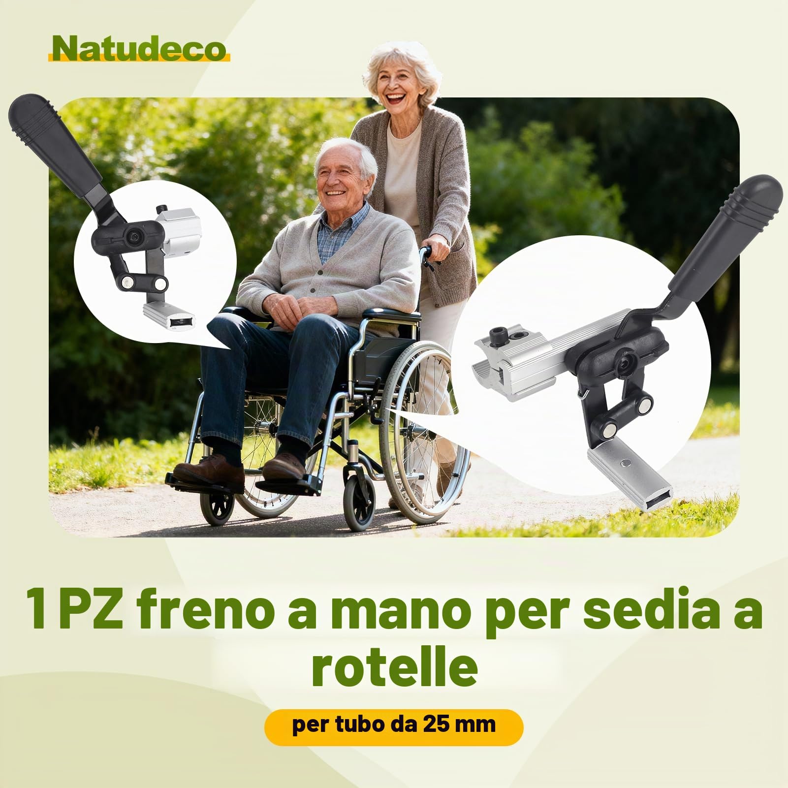 Freno di Stazionamento per Sedia a Rotelle Parte di Ricambio per Sedia a Rotelle Sensibilità Freno a Mano Accessorio per Sedie a Rotelle(Sinistra)