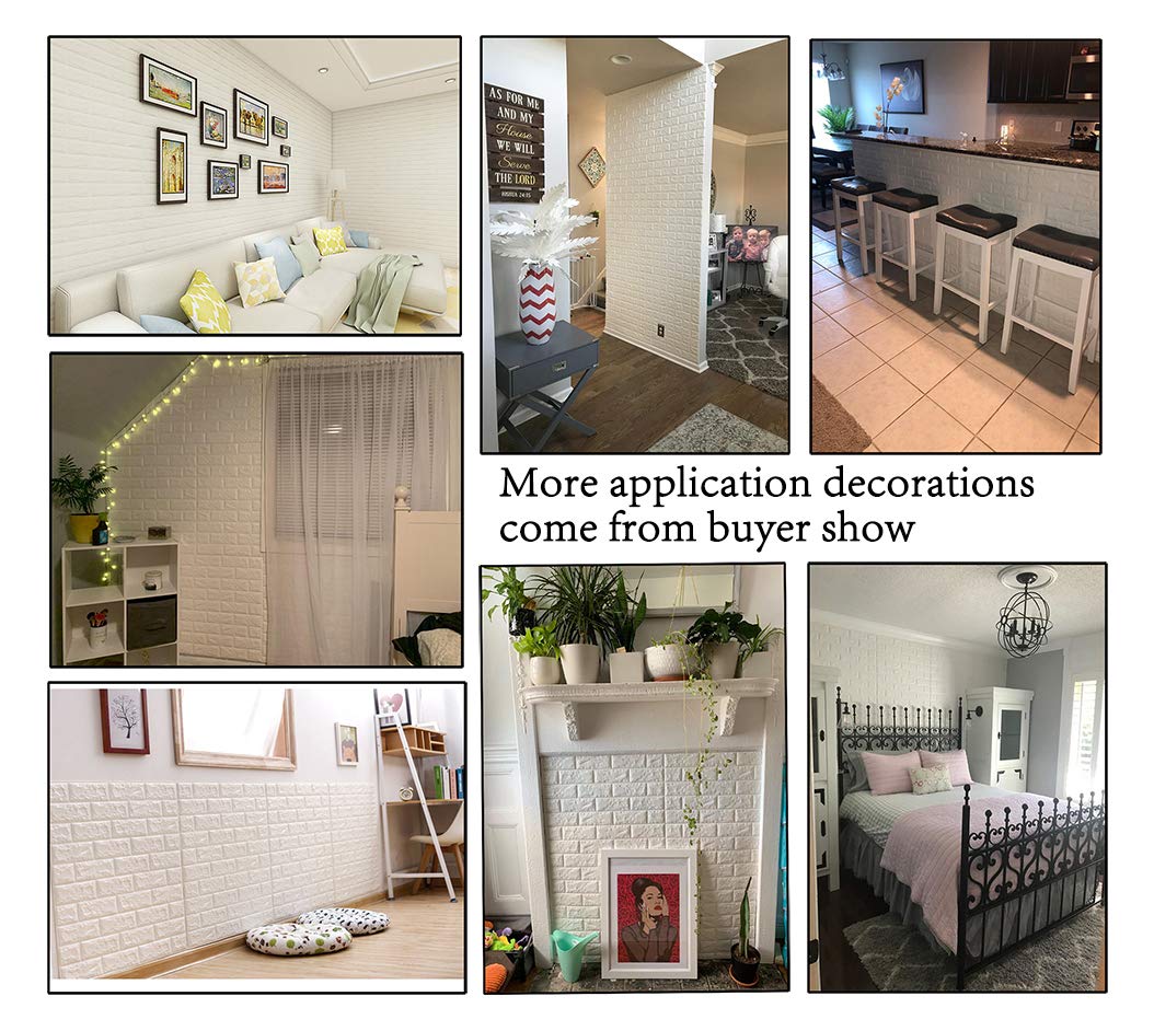 Arthome White Brick 3D Wall Panels Peel and Stick Wallpaper for Living