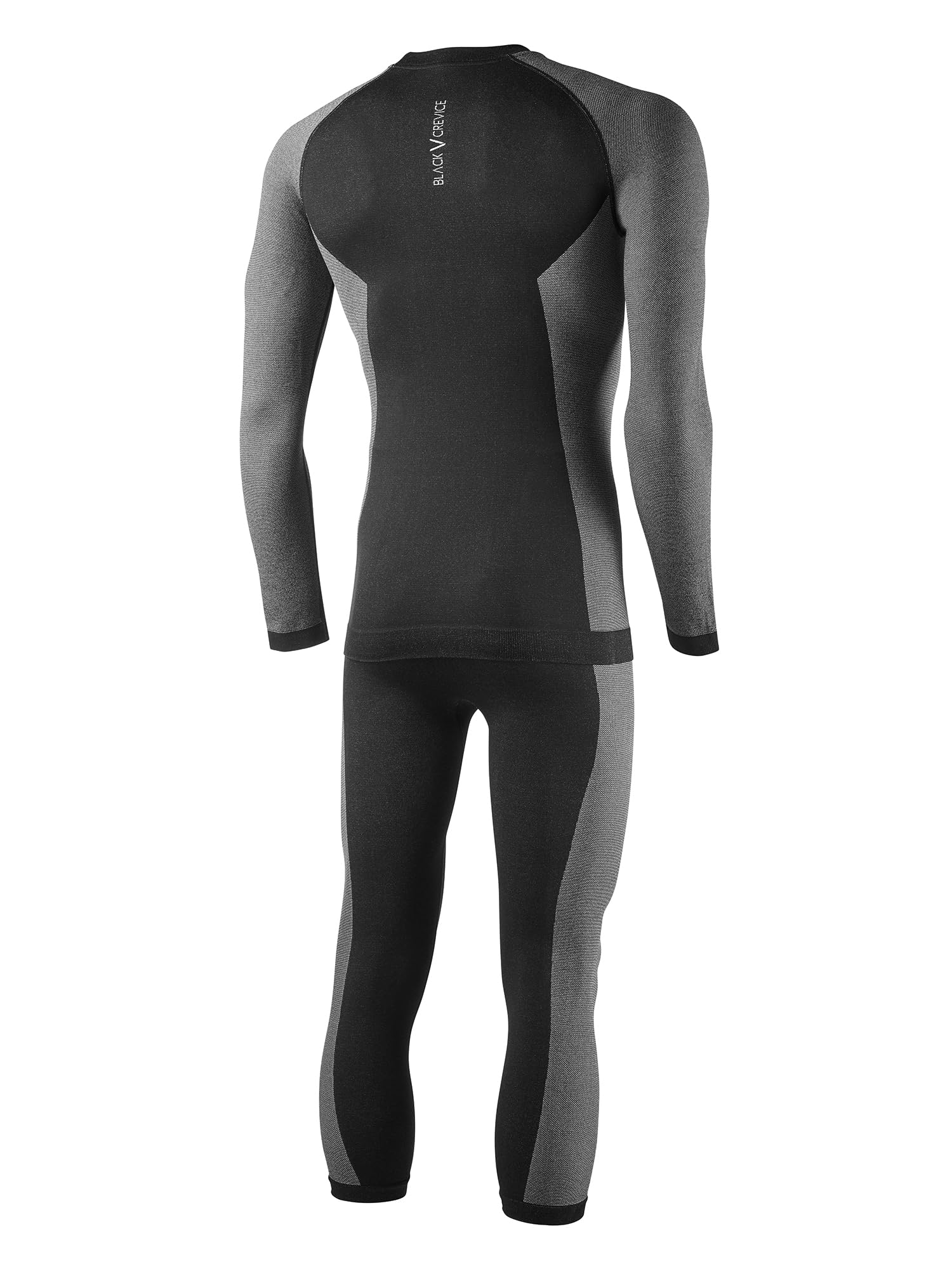 Black Crevice Herren-Funktionsunterwäsche-Set I Thermo-Langarmshirt & 3/4 Hose I Warme Herren-Skiunterwäsche I Winter Thermowäsche